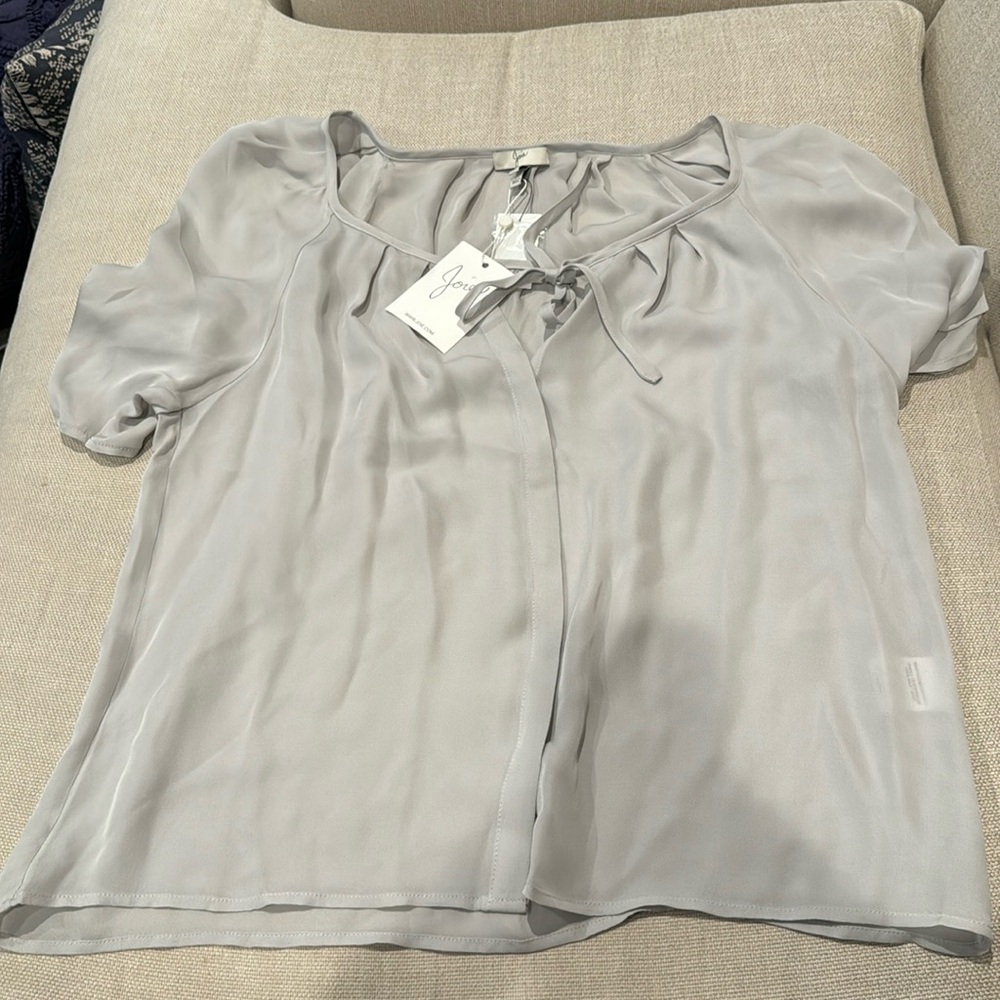 Joie Gray Silk Blouse NWT